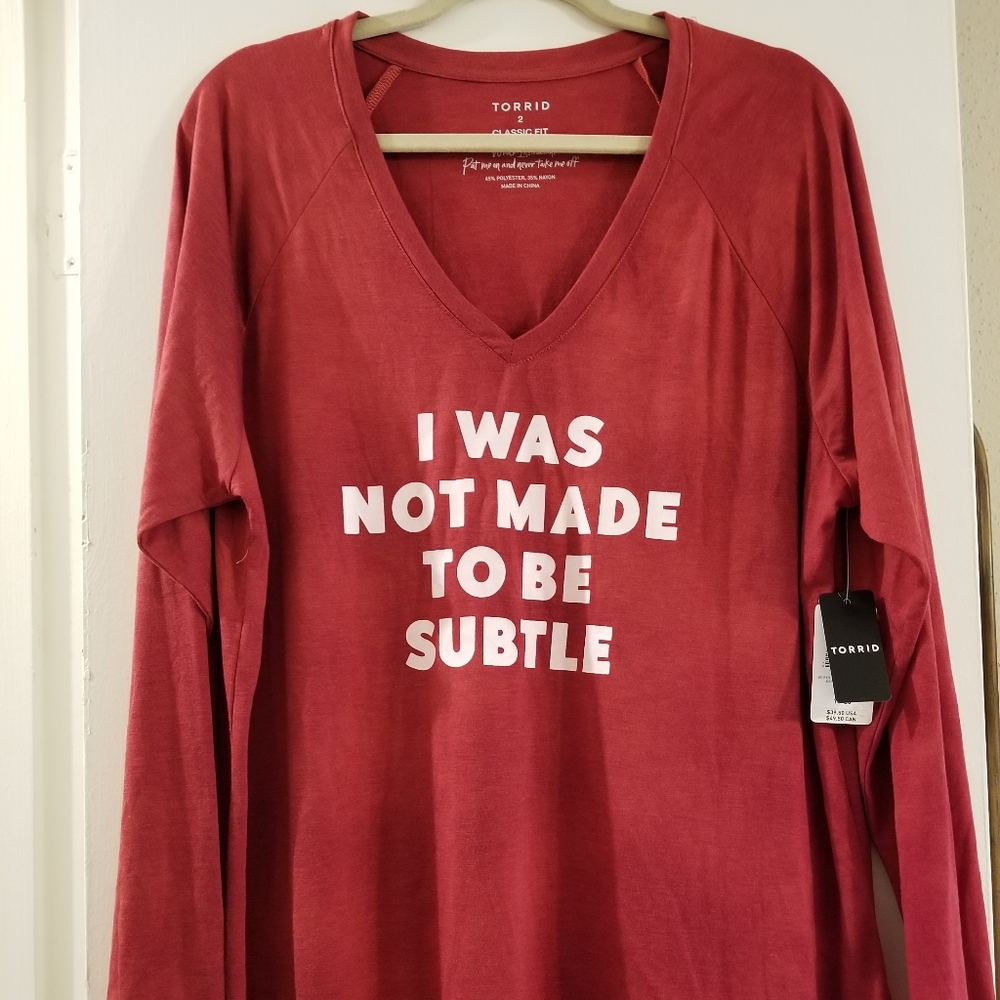 CLASSIC FIT RAGLAN TEE - NOT MADE TO BE SUBTLE